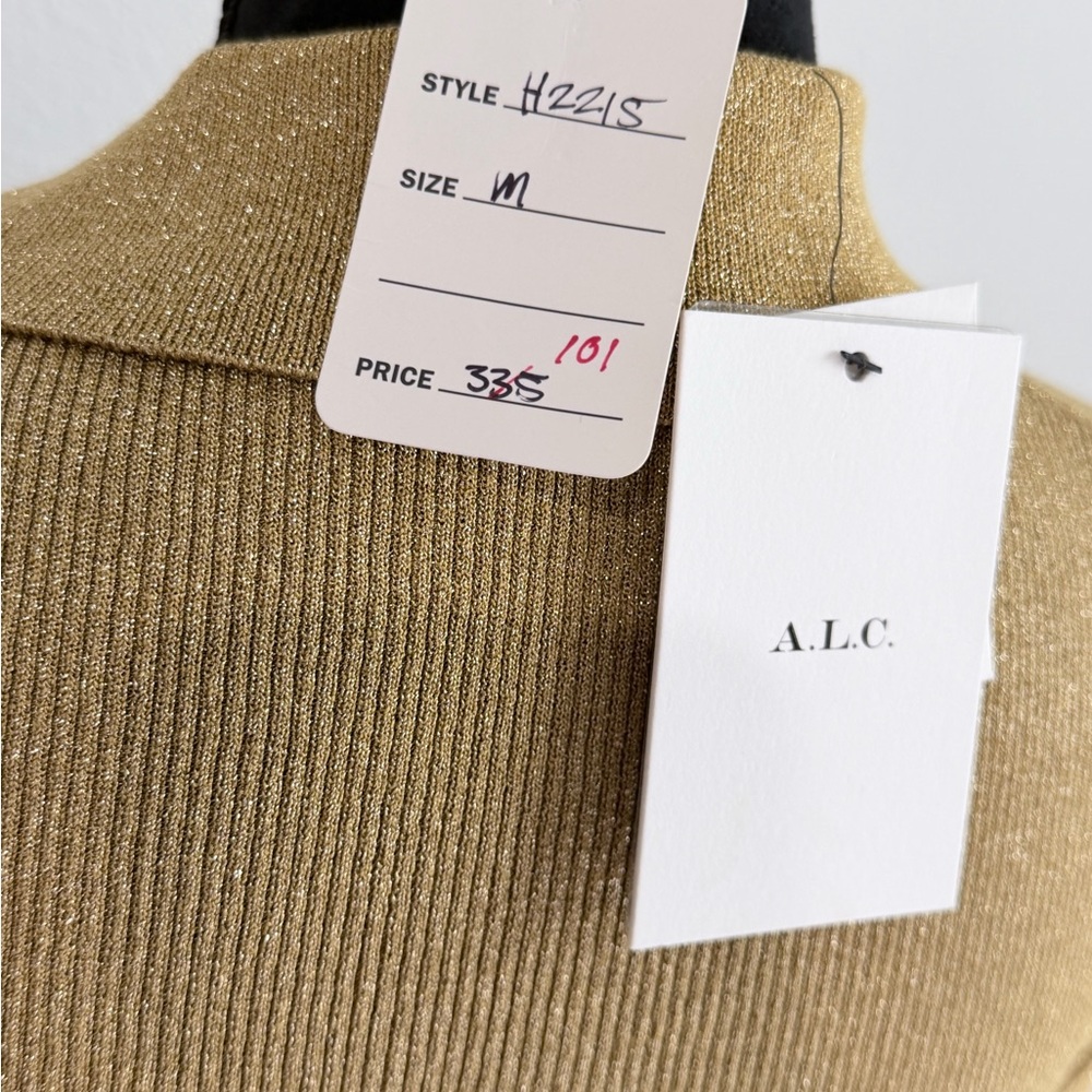 A.L.C. metallic ribbed collared top - Picture 8 of 8